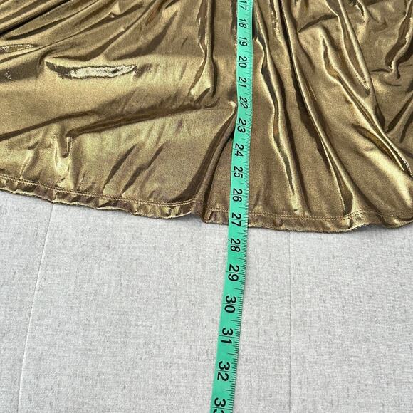 Torrid Top Liquid Shine Peplum Blouse Sz 18/20 Gold Metallic Party New - Picture 11 of 11
